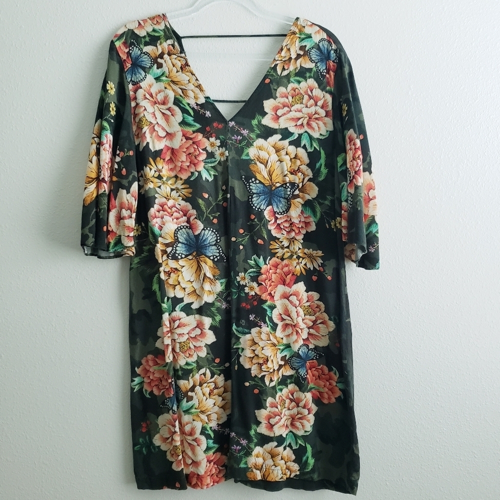 Farm Rio Camo Floral Mini Dress